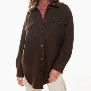 Aritzia Wilfred Free The Ganna Shirt Jacket in Rich Mocha Brown